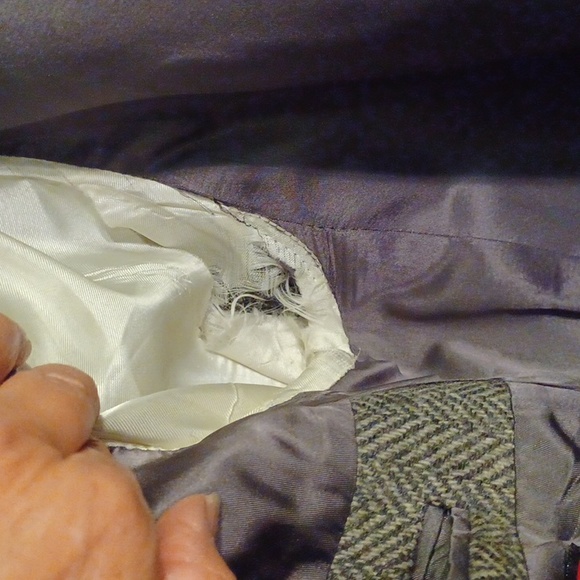 Men's Retro Wool Houndstooth Sports Jacket 44R Dark Gray - Picture 6 of 8